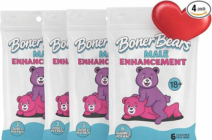 Boner Bears Men's Gummies 4-pack – 24 doses for stamina, drive and natural male performance – MyWelnix